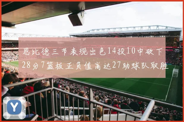 恩比德三节表现出色14投10中砍下28分7篮板正负值高达27助球队取胜